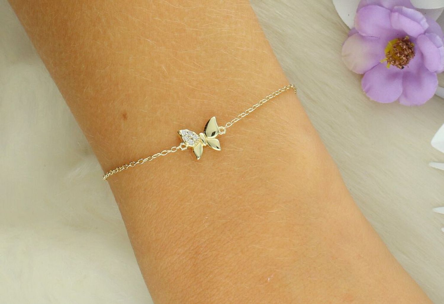 Bransoletka Nomination Italy Petit Sparkle 242300 042 – srebrna pozłacana z motylkiem, cyrkonie.jpg